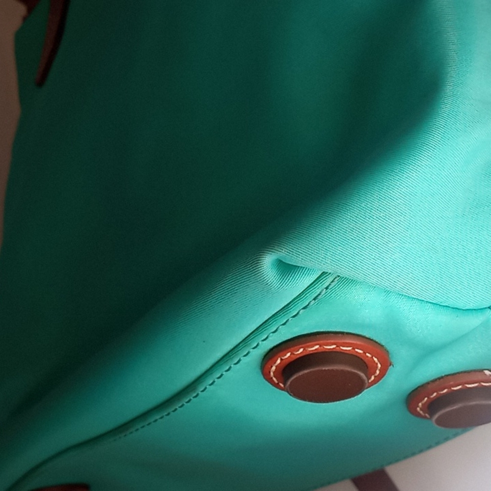 Dooney & Bourke Teal Nylon Windham Cleo Letter Carrier crossbody - Picture 5 of 16